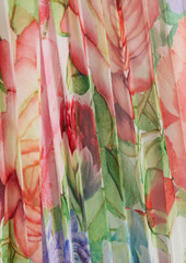 Alice + Olivia Alice Olivia - Bennet pleated floral-print chiffon wide-leg jumpsuit - Multicolor - US 2