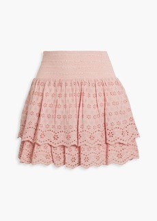 Alice + Olivia Alice Olivia - Bethie tiered broderie anglaise mini skirt - Pink - US 0
