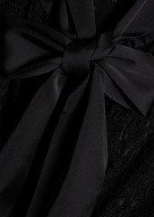 Alice + Olivia Alice Olivia - Brentley satin-paneled pussy-bow corded lace blouse - Black - XS
