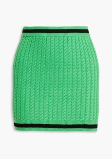 Alice + Olivia Alice Olivia - Cable-knit wool-blend mini skirt - Green - XS