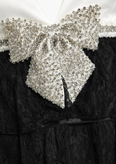 Alice + Olivia Alice Olivia - Cairo bow-embellished satin-paneled corded lace mini dress - Black - US 6