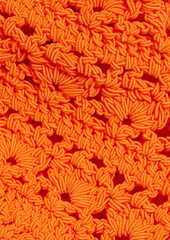 Alice + Olivia Alice Olivia - Caley crochet-paneled stretch-jersey top - Orange - L