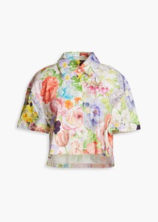 Alice + Olivia Alice Olivia - Carver cropped floral-print linen-blend shirt - Multicolor - XS