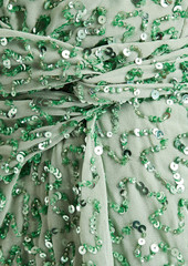 Alice + Olivia Alice Olivia - Celestine wrap-effect embellished chiffon mini dress - Green - US 6