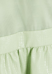 Alice + Olivia Alice Olivia - Chara mesh-paneled faux croc-effect leather mini dress - Green - US 0