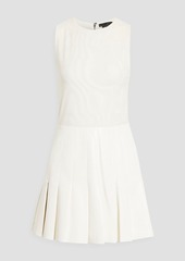 Alice + Olivia Alice Olivia - Chara pleated faux leather and mesh mini dress - White - US 6