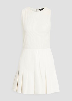 Alice + Olivia Alice Olivia - Chara pleated faux leather and mesh mini dress - White - US 12