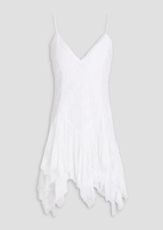 Alice + Olivia Alice Olivia - Corded and chantilly lace mini dress - White - US 2