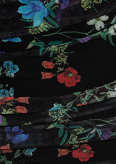 Alice + Olivia Alice Olivia - Delora ruched floral-print stretch-mesh turtleneck dress - Black - US 0