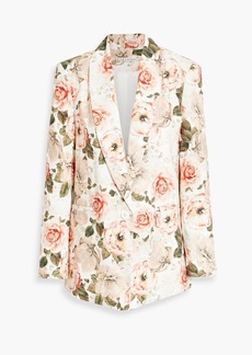 Alice + Olivia Alice Olivia - Denny floral-print linen-blend blazer - Pink - US 4