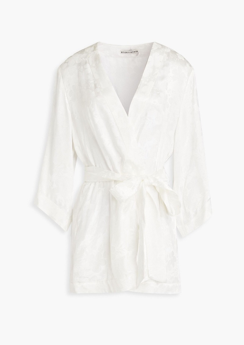 Alice + Olivia Alice Olivia - Domino satin-jacquard kimono - White - M/L