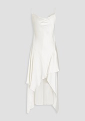 Alice + Olivia Alice Olivia - Evana asymmetric draped satin-twill midi dress - White - US 6