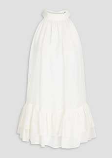 Alice + Olivia Alice Olivia - Erna pleated ruffled chiffon mini dress - White - XS