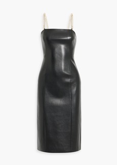 Alice + Olivia Alice Olivia - Fifi cutout chain-trimmed faux leather dress - Black - US 0