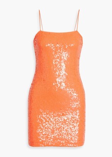 Alice + Olivia Alice Olivia - Fifi sequined stretch-tulle mini dress - Orange - US 0