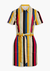 Alice + Olivia Alice Olivia - Gorgeous belted striped denim mini dress - Multicolor - US 0