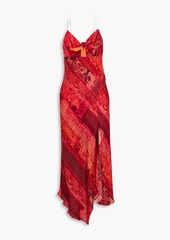Alice + Olivia Alice Olivia - Harmony asymmetric printed crepe de chine midi dress - Red - US 6