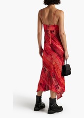 Alice + Olivia Alice Olivia - Harmony asymmetric printed crepe de chine midi dress - Red - US 10