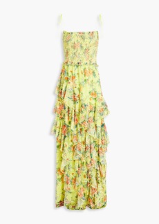 Alice + Olivia Alice Olivia - Jocelyn ruffled floral-print broderie anglaise maxi dress - Yellow - US 0