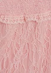 Alice + Olivia Alice Olivia - Jocelyn smocked ruffled corded lace midi dress - Pink - US 0