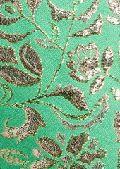 Alice + Olivia Alice Olivia - Joslyn cropped metallic cotton-blend jacquard top - Green - US 0