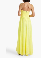 Alice + Olivia Alice Olivia - Juniper broderie anglaise georgette maxi dress - Yellow - US 0