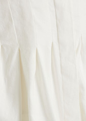 Alice + Olivia Alice Olivia - Lilliana pleated linen-blend mini shirt dress - White - US 8
