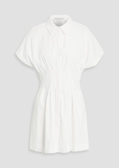 Alice + Olivia Alice Olivia - Lilliana pleated linen-blend mini shirt dress - White - US 8