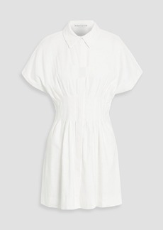 Alice + Olivia Alice Olivia - Lilliana pleated linen-blend mini shirt dress - White - US 0