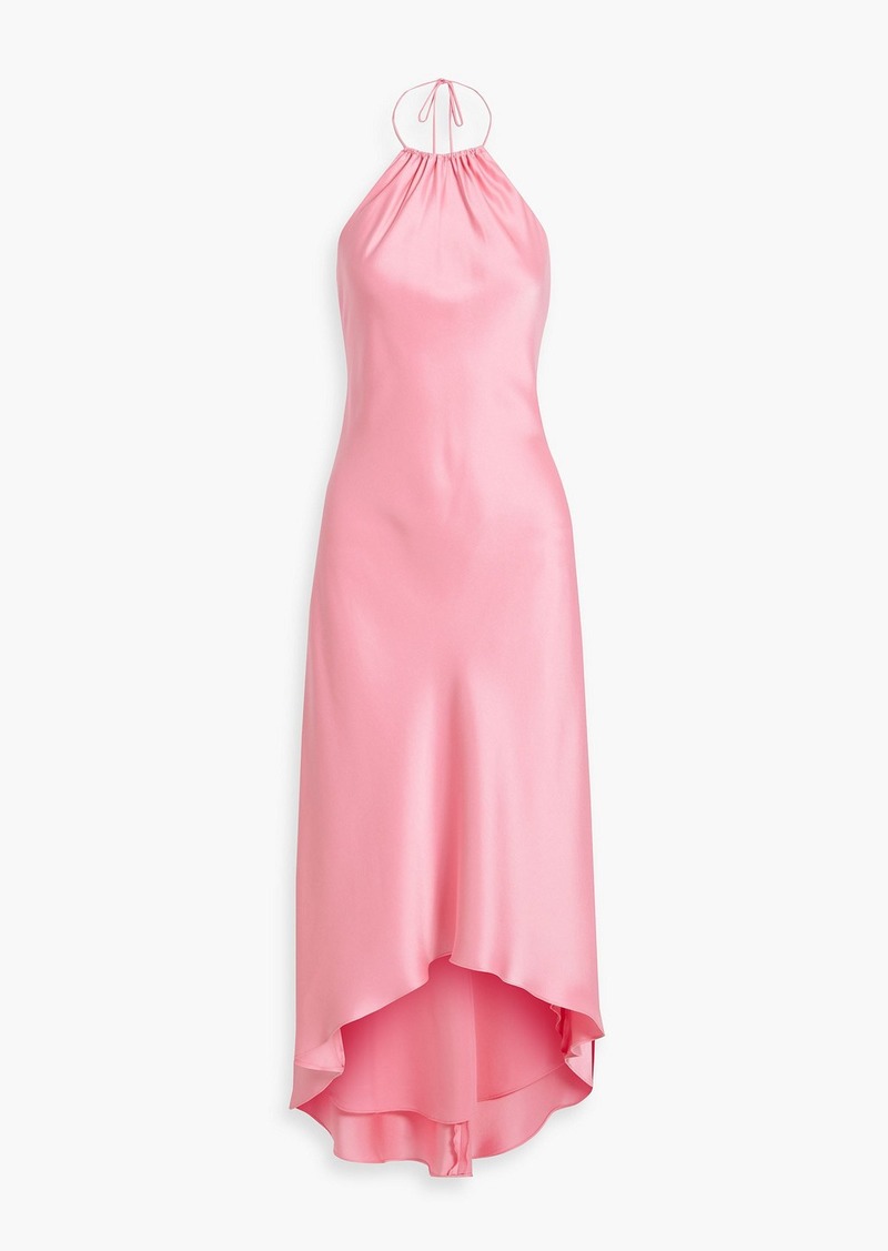 Alice + Olivia Alice Olivia - Rayni bow-detailed satin halterneck maxi dress - Pink - US 10