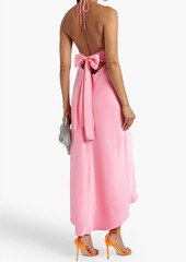 Alice + Olivia Alice Olivia - Rayni bow-detailed satin halterneck maxi dress - Pink - US 10