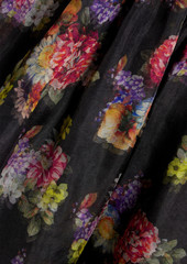 Alice + Olivia Alice Olivia - Saori gathered floral-print silk-taffeta gown - Black - US 8