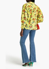 Alice + Olivia Alice Olivia - Serena floral-print cotton and silk-blend voile blouse - Yellow - XS