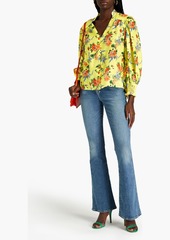 Alice + Olivia Alice Olivia - Serena floral-print cotton and silk-blend voile blouse - Yellow - XS