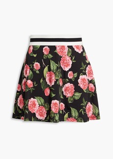 Alice + Olivia Alice Olivia - Skirt-effect floral-print stretch-jersey shorts - Black - XS