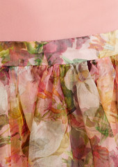 Alice + Olivia Alice Olivia - Chara stretch mesh-paneled floral-print silk-organza mini dress - Pink - US 12