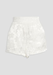 Alice + Olivia Alice Olivia - Tandy shirred satin-jacquard shorts - White - S