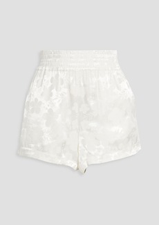 Alice + Olivia Alice Olivia - Tandy shirred satin-jacquard shorts - White - M