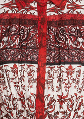 Alice + Olivia Alice Olivia - Tiffie printed cotton-mousseline mini shirt dress - Red - US 0