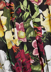 Alice + Olivia Alice Olivia - Tiffie shirred floral-print cotton-blend poplin mini shirt dress - Black - US 4
