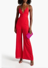 Alice + Olivia Alice Olivia - Tilly smocked broderie anglaise wide-leg jumpsuit - Red - US 0
