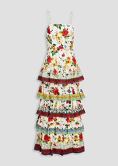 Alice + Olivia Alice Olivia - Valencia tiered floral-print cotton maxi dress - Multicolor - US 8