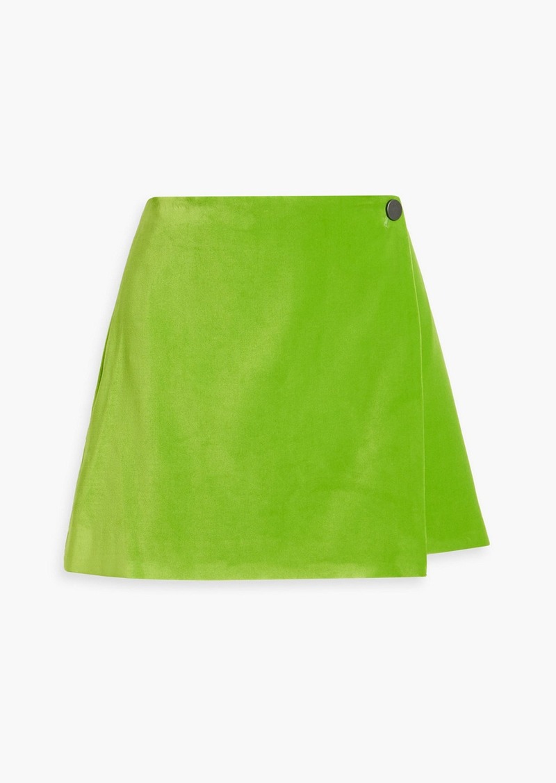 Alice + Olivia Alice Olivia - Renna velour mini wrap skirt - Green - US 6
