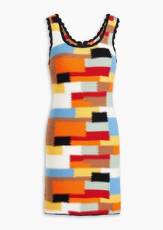 Alice + Olivia Alice Olivia - Veronique crocheted cotton and wool-blend mini dress - Multicolor - M