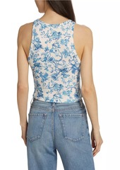 Alice + Olivia Allen Floral Stretch-Cotton Tank