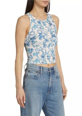 Alice + Olivia Allen Floral Stretch-Cotton Tank