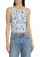 Alice + Olivia Allen Floral Stretch-Cotton Tank