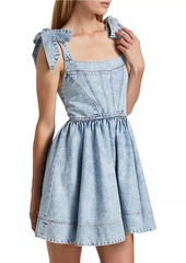 Alice + Olivia Amina Denim Corset Minidress