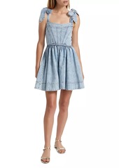 Alice + Olivia Amina Denim Corset Minidress