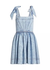 Alice + Olivia Amina Denim Corset Minidress